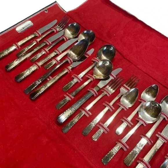 WM Rogers AA Heavy Oneida Ltd Silverware Flatware 26pc Set Forks Spoons Knives - Picture 4 of 9